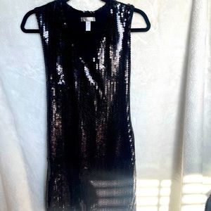 Black sequins mini dress
